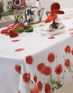 Blancheporte Nappe Toile Cirée Imprimé Coquelicots