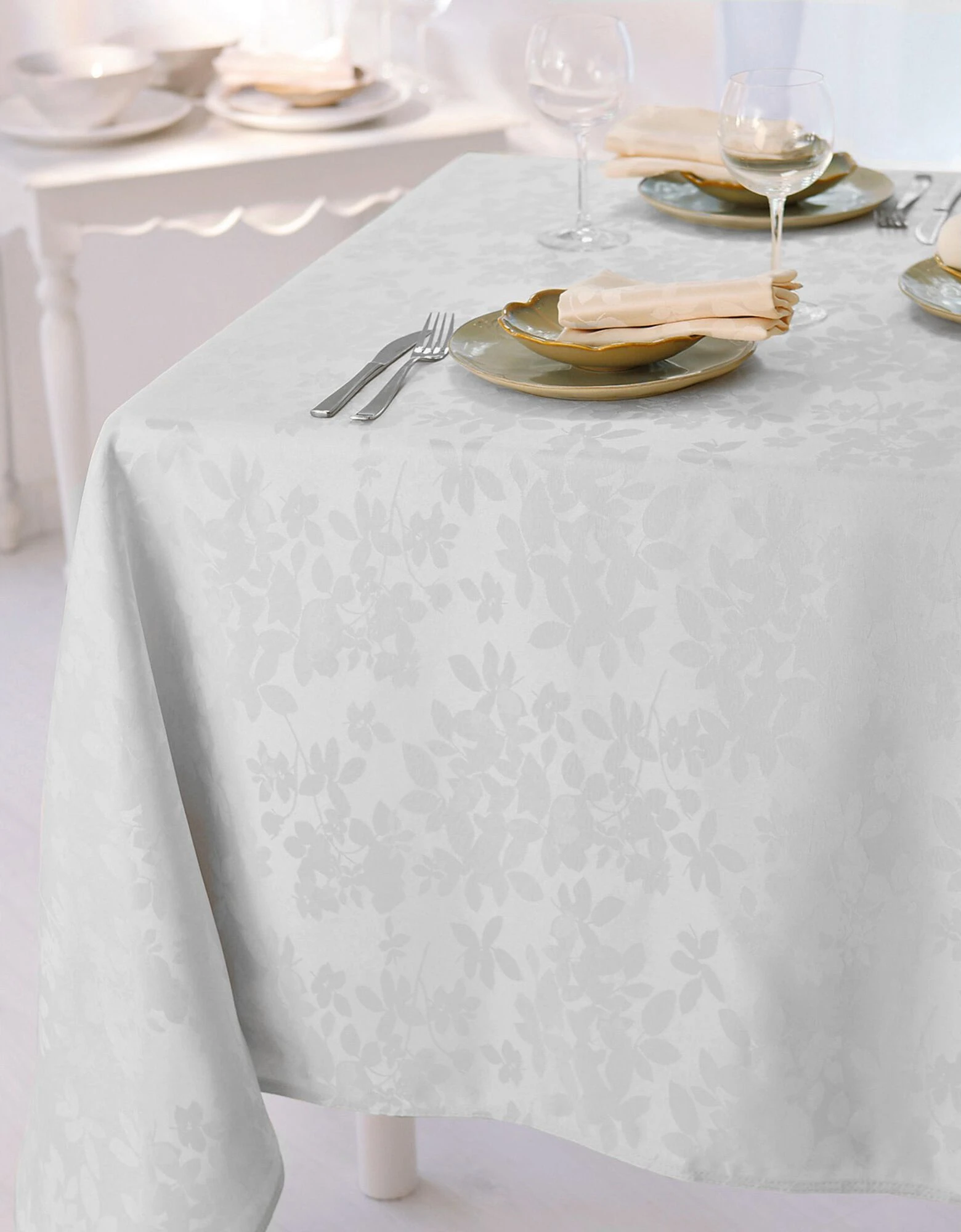 Nappe Damassée Feuillages Colombine®