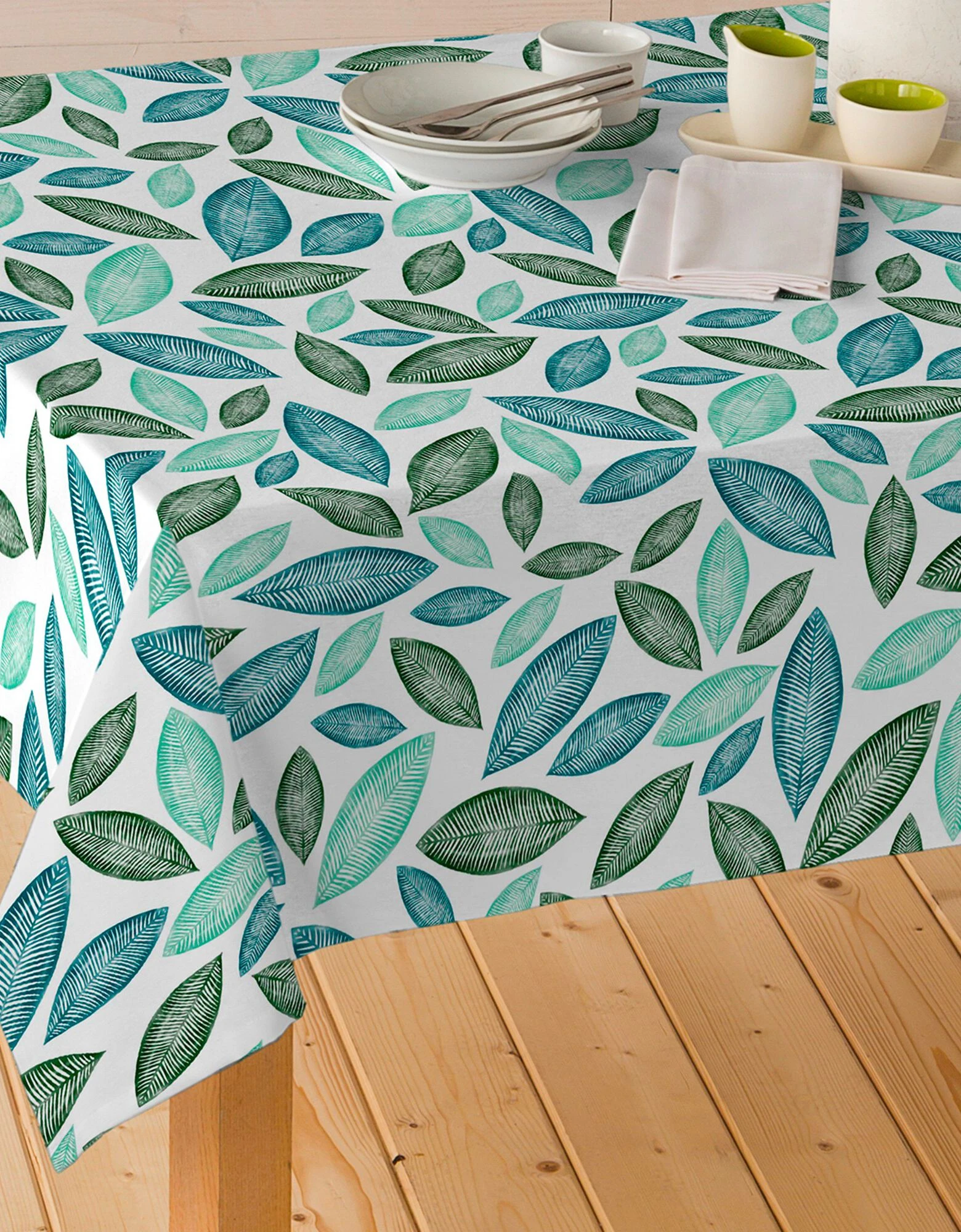 Blancheporte Nappe Tissu Enduit Imprimé Feuillage – Image 2