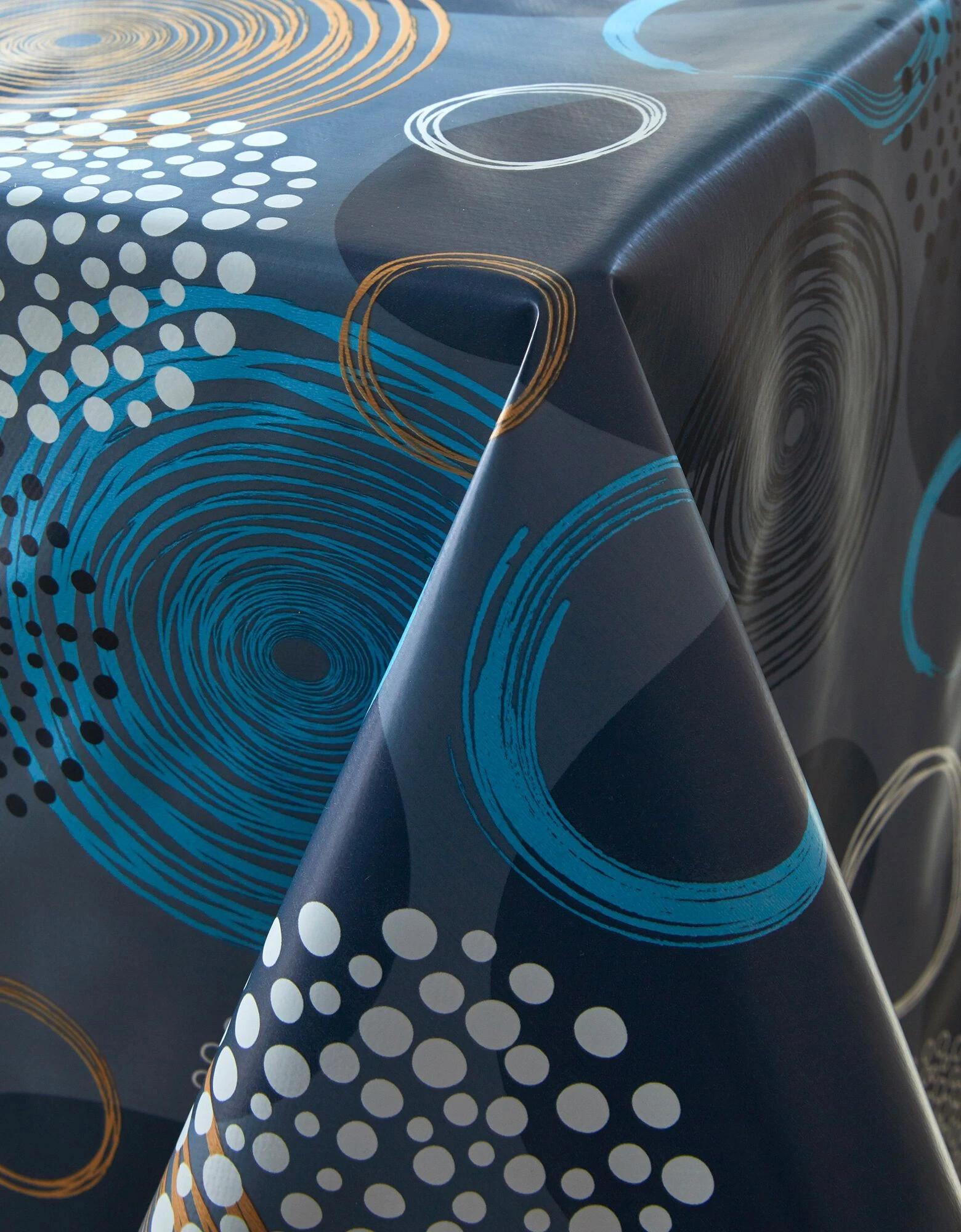 Blancheporte Nappe Toile Cirée Imprimé Cercles Graphiques – Image 3