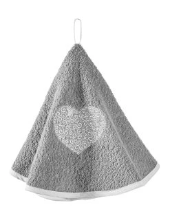 Blancheporte Essuie-mains éponge Brodée Coeurs Forme Cloche - Lot De 2