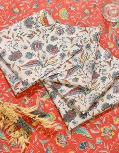 Blancheporte Serviette De Table Imprimé Floral Indian Summer - Lot De 4