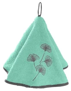 Blancheporte Essuie-mains éponge Brodée Ginkgo Forme Cloche - Lot De 2