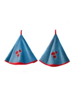 Blancheporte Torchons Rond éponge Brodée Coquelicots - Lot De 2