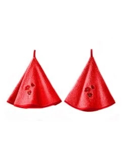 Blancheporte Torchons Rond éponge Brodée Coquelicots - Lot De 2