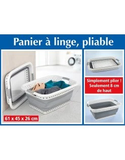 Blancheporte Panier à Linge Rectangulaire Pliable Gain De Place