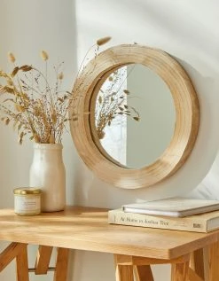 Blancheporte Miroir Rond En Bois Naturel