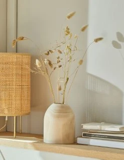 Blancheporte Vase En Bois Brut Forme Pot - Hauteur 15 Cm