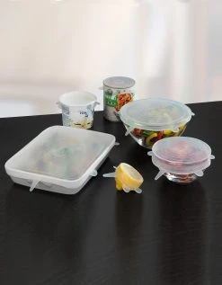 Blancheporte Couvre-pots Extensibles En Silicone Transparent - Lot De 6
