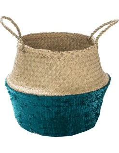 Blancheporte Panier De Rangement En Raphia Et Sequins