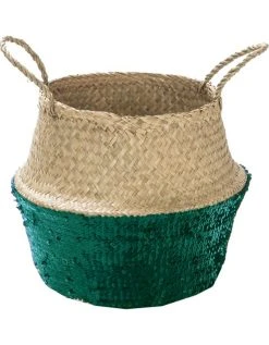 Blancheporte Panier De Rangement En Raphia Et Sequins