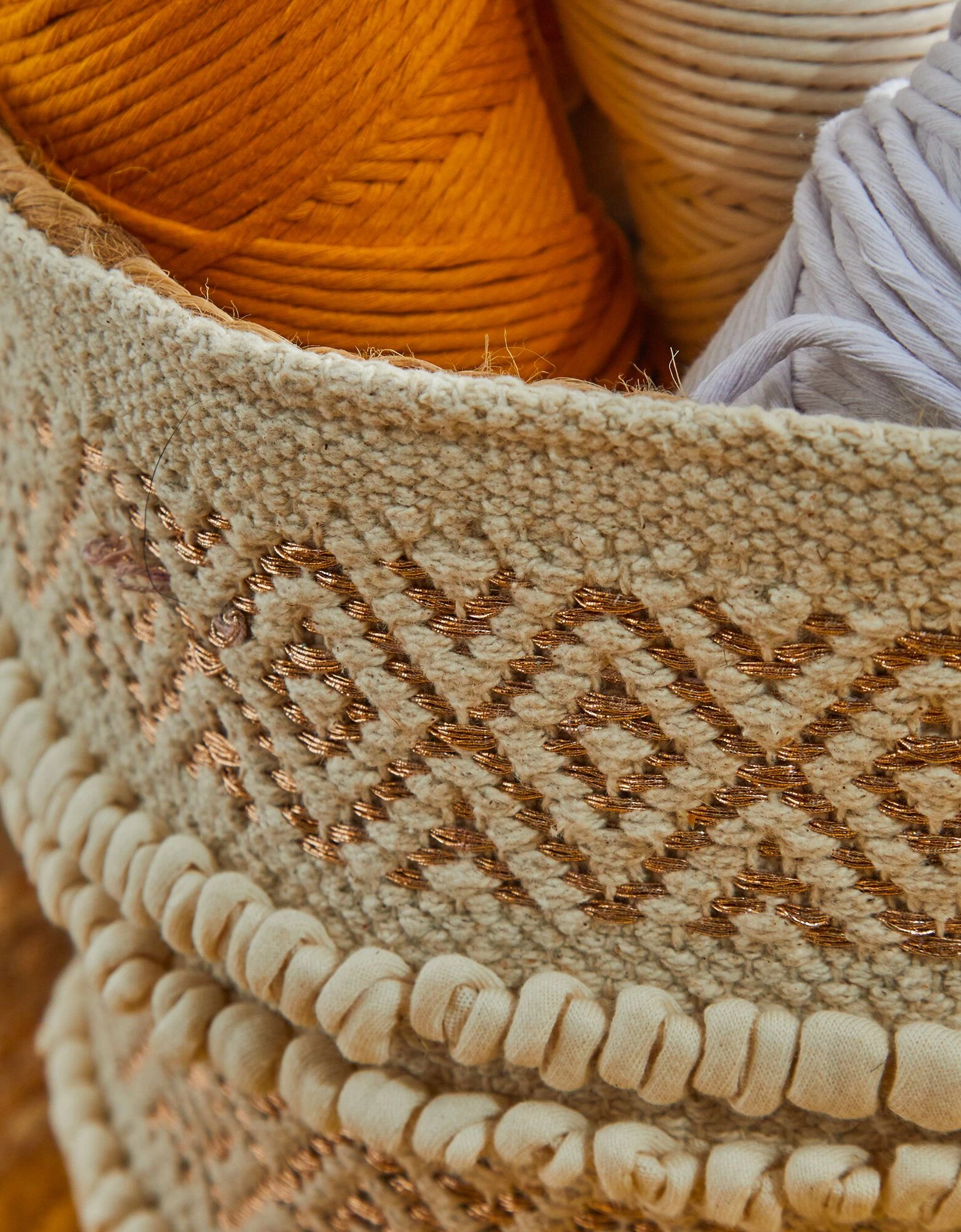 Blancheporte Panier Rond Ethnique Jute Véritable – Image 3