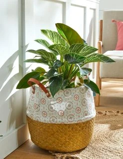 Blancheporte Panier Pliable Jonc De Mer Et Tissu