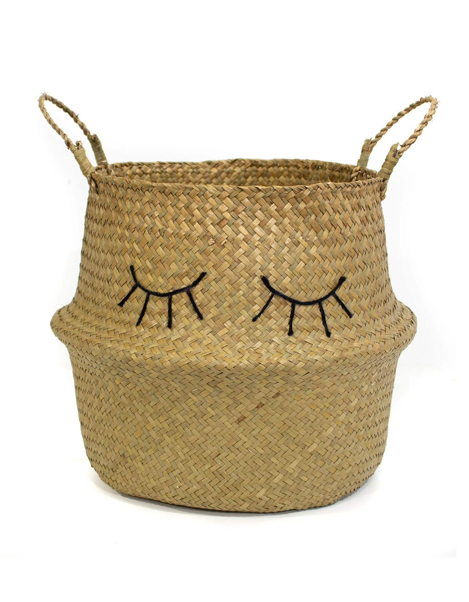 Blancheporte Panier De Rangement En Jonc De Mer Naturel Yeux Brodés