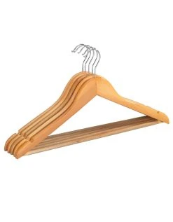 Blancheporte Lot De 5 Cintres Galbés En Bois Naturel