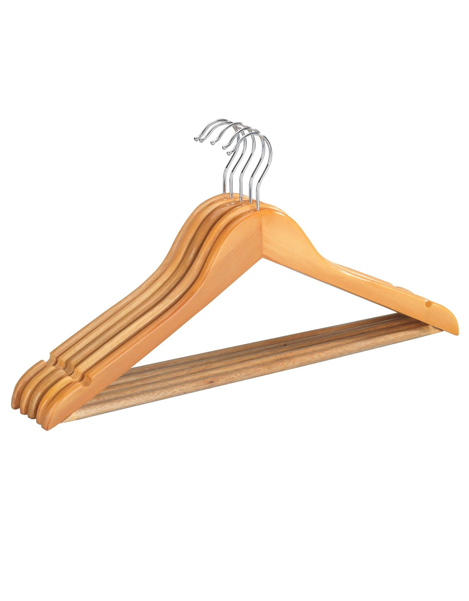 Blancheporte Lot De 5 Cintres Galbés En Bois Naturel