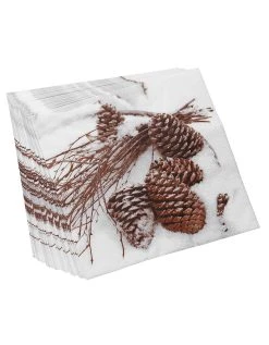 Blancheporte Serviettes Papier Imprimé Pommes De Pin - Lot De 20