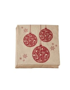 Blancheporte Serviettes En Papier Imprimées Boules De Noël - Lot De 25
