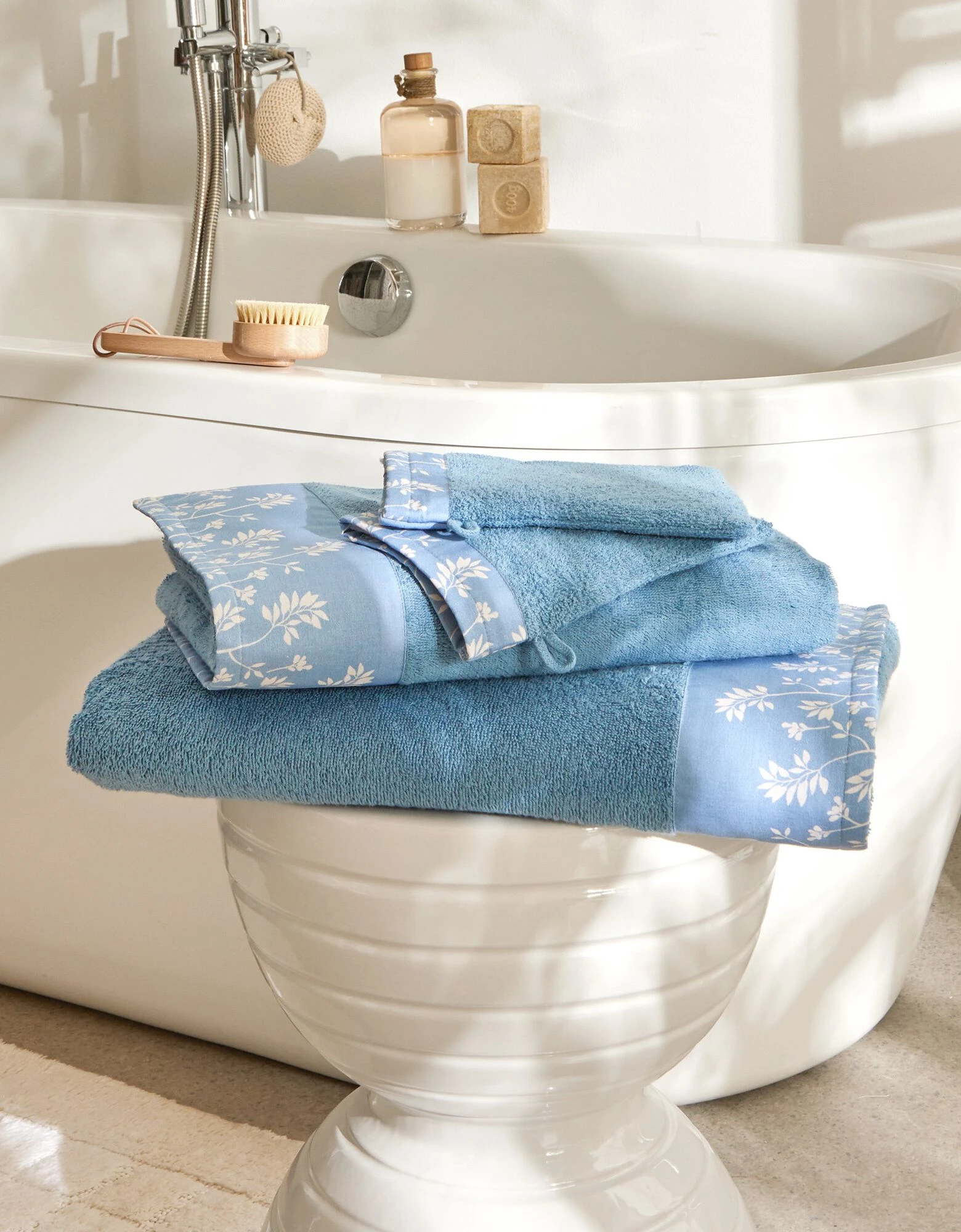 Colombine EÌponge Coton Bouclette 420 G/m2 Liteau Motif Floral â Image 2