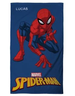 Drap De Plage Enfant Spiderman Personnalisé éponge Velours Coton - 320g/m2