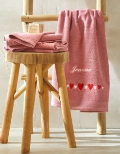 Colombine Éponge Brodée Coeurs Personnalisable