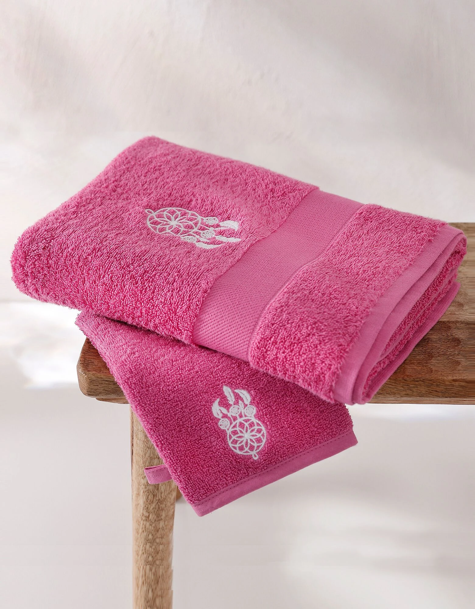 Colombine Éponge Coton Broderie Attrape Rêves - 420g/m²