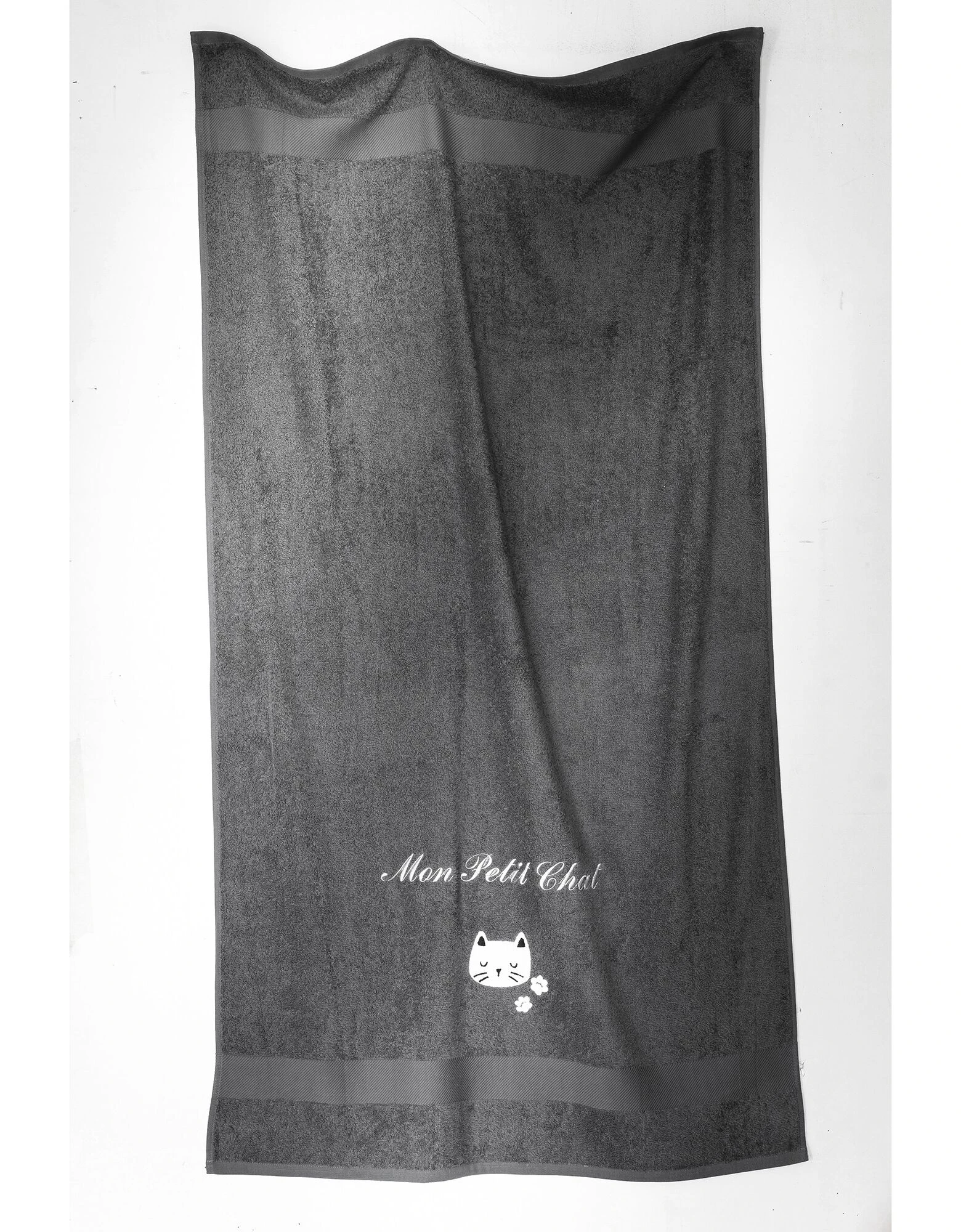 Colombine Des Petits Collection éponge Enfant Brodée Chat Personnalisable Coton – Image 2