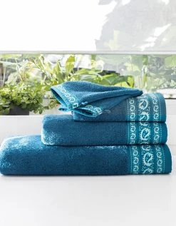 Colombine Éponge Bouclette 420 G/m² Liteau Imprimé Cachemire