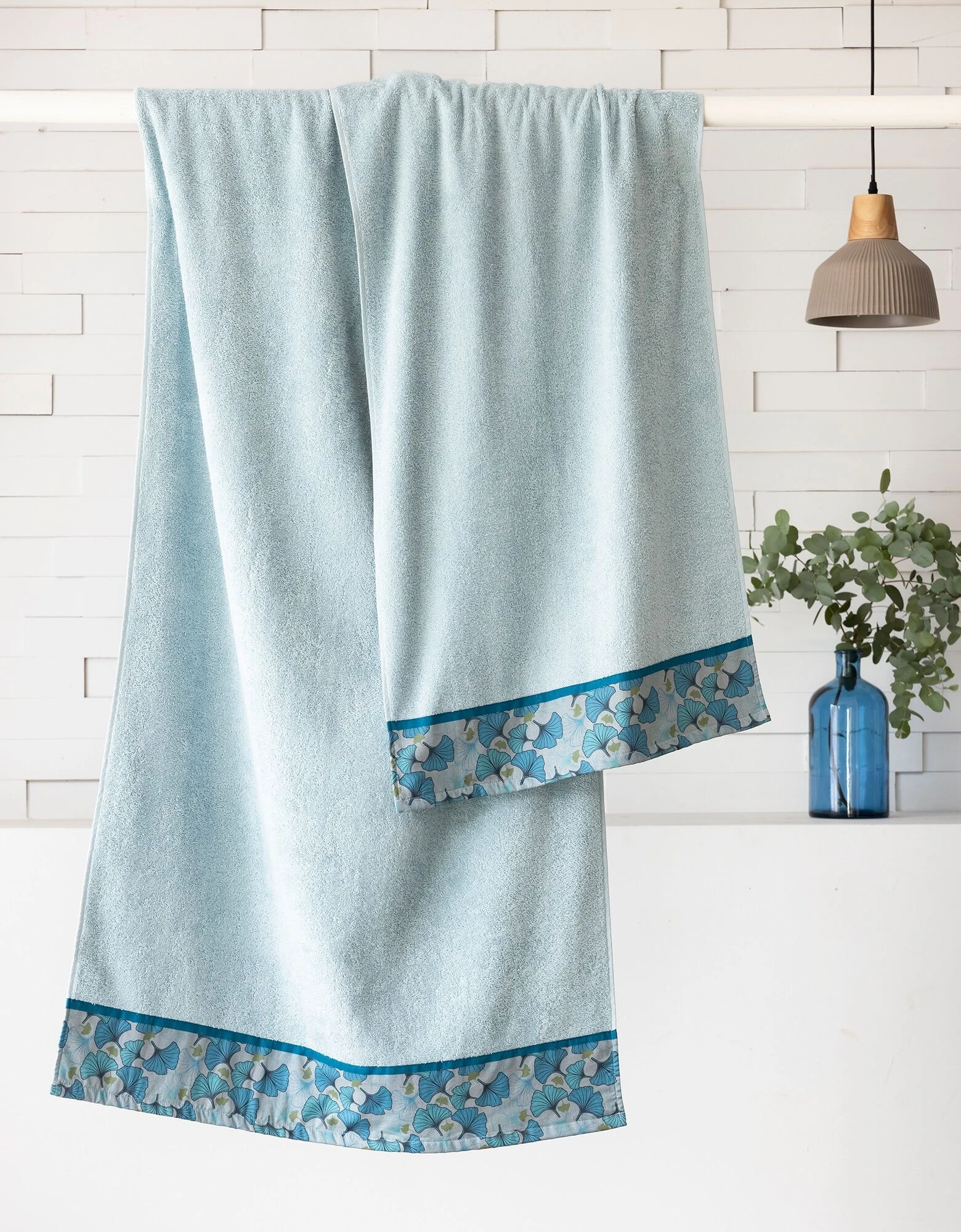 Colombine Éponge Bouclette 420 G/m² Liteau Feuilles Ginkgo – Image 2