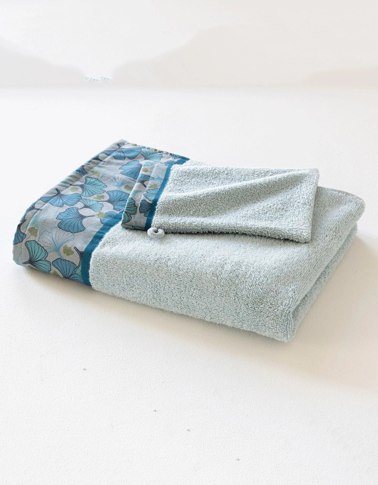 Colombine Éponge Bouclette 420 G/m² Liteau Feuilles Ginkgo – Image 3