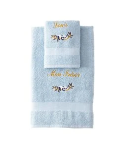 Colombine Des Petits Collection éponge Enfant Brodée Panda Personnalisable, Coton