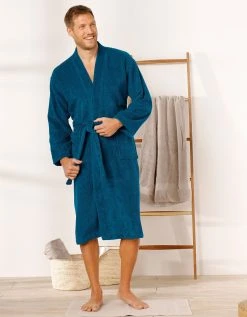 Colombine Peignoir Mixte Adulte Col Kimono éponge Bouclette