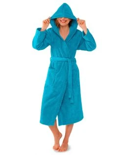 Colombine Peignoir Mixte Adulte Col Capuche éponge Bouclette