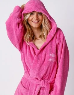Colombine Peignoir Mixte Adulte Col Capuche éponge Bouclette Personnalisable