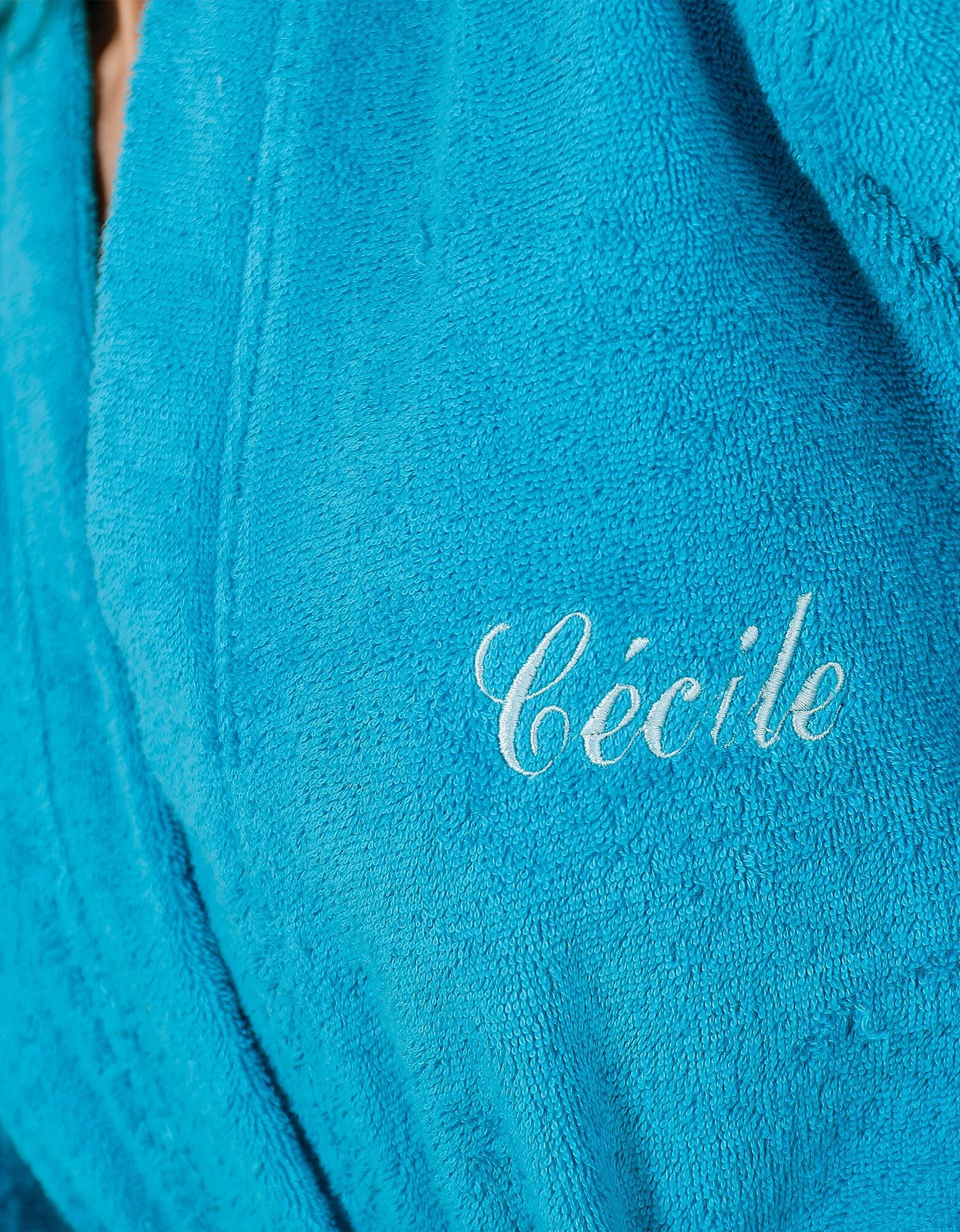 Colombine Peignoir Mixte Adulte Uni Coton éponge Bouclette Col Kimono Personnalisé – Image 8