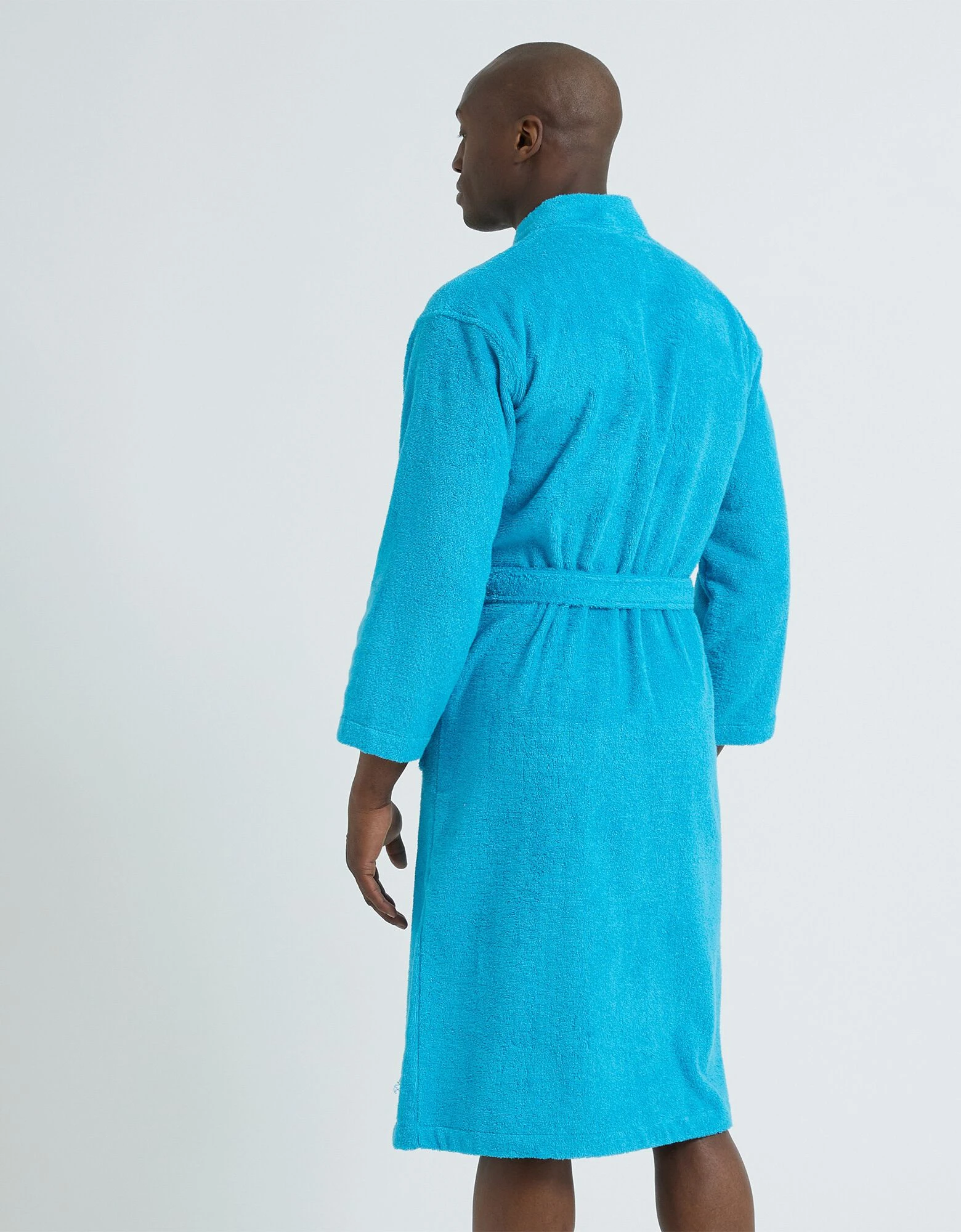 Colombine Peignoir Mixte Adulte Uni Coton éponge Bouclette Col Kimono Personnalisé – Image 5