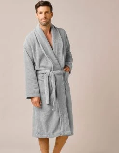 Colombine Peignoir Mixte Adulte Col Châle éponge Bouclette