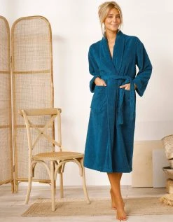 Colombine Peignoir Mixte Adulte Col Châle éponge Bouclette