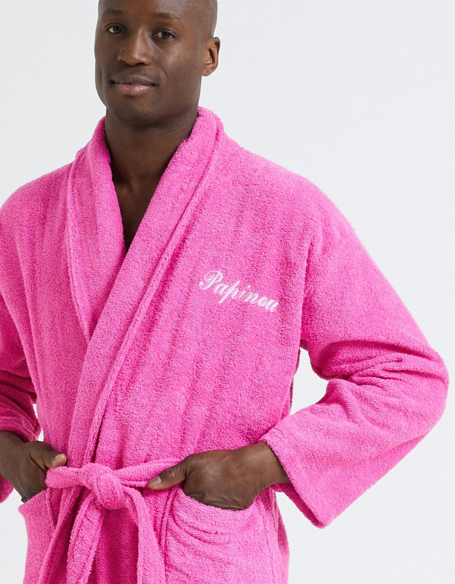 Colombine Peignoir Mixte Adulte éponge Bouclette Col Châle Personnalisable – Image 2