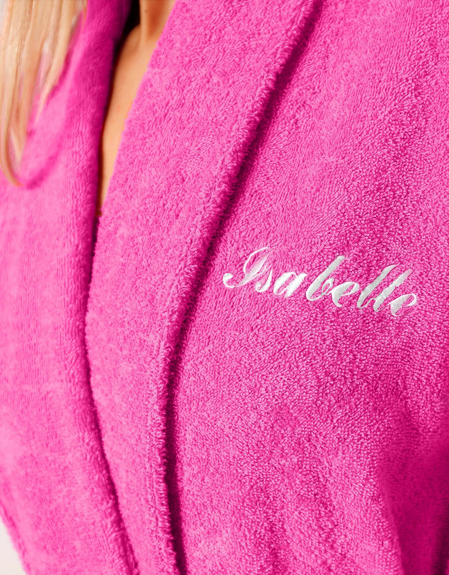 Colombine Peignoir Mixte Adulte éponge Bouclette Col Châle Personnalisable – Image 4