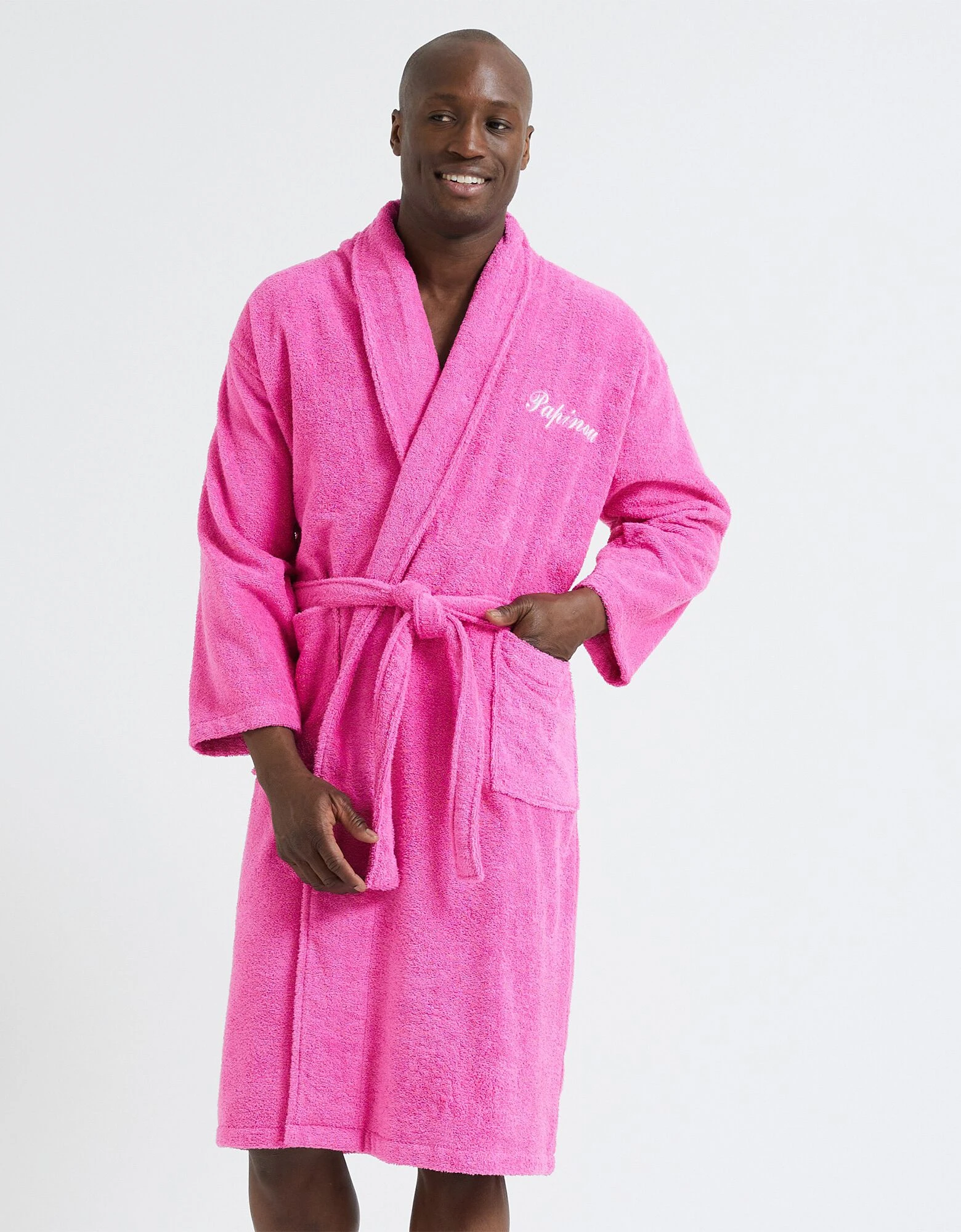 Colombine Peignoir Mixte Adulte éponge Bouclette Col Châle Personnalisable – Image 6