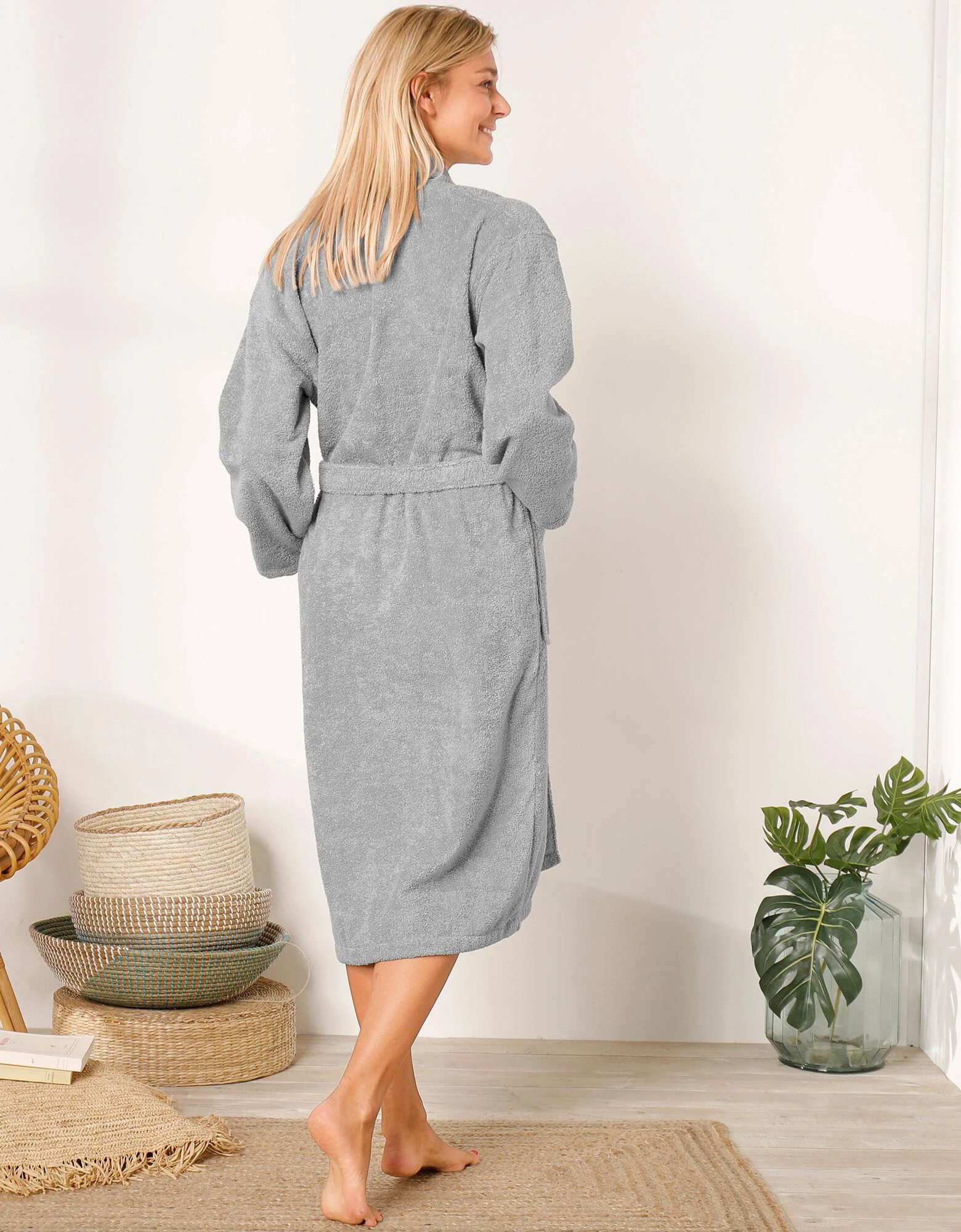 Colombine Peignoir Mixte Adulte éponge Bouclette Col Châle Personnalisable – Image 7