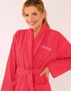 Colombine Peignoir Mixte Adulte éponge Bouclette Col Châle Personnalisable