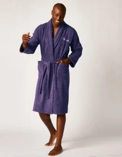 Colombine Peignoir Mixte Adulte éponge Bouclette Col Châle Personnalisable