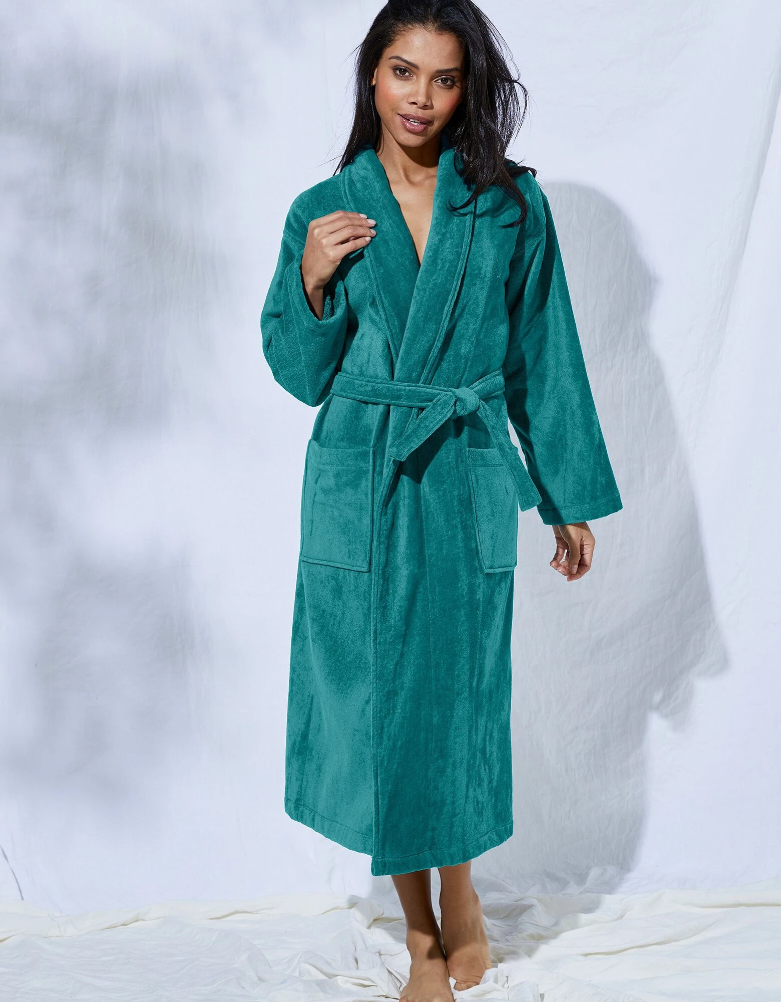 Colombine Peignoir Mixte Adulte éponge Velours Col Châle – Image 2