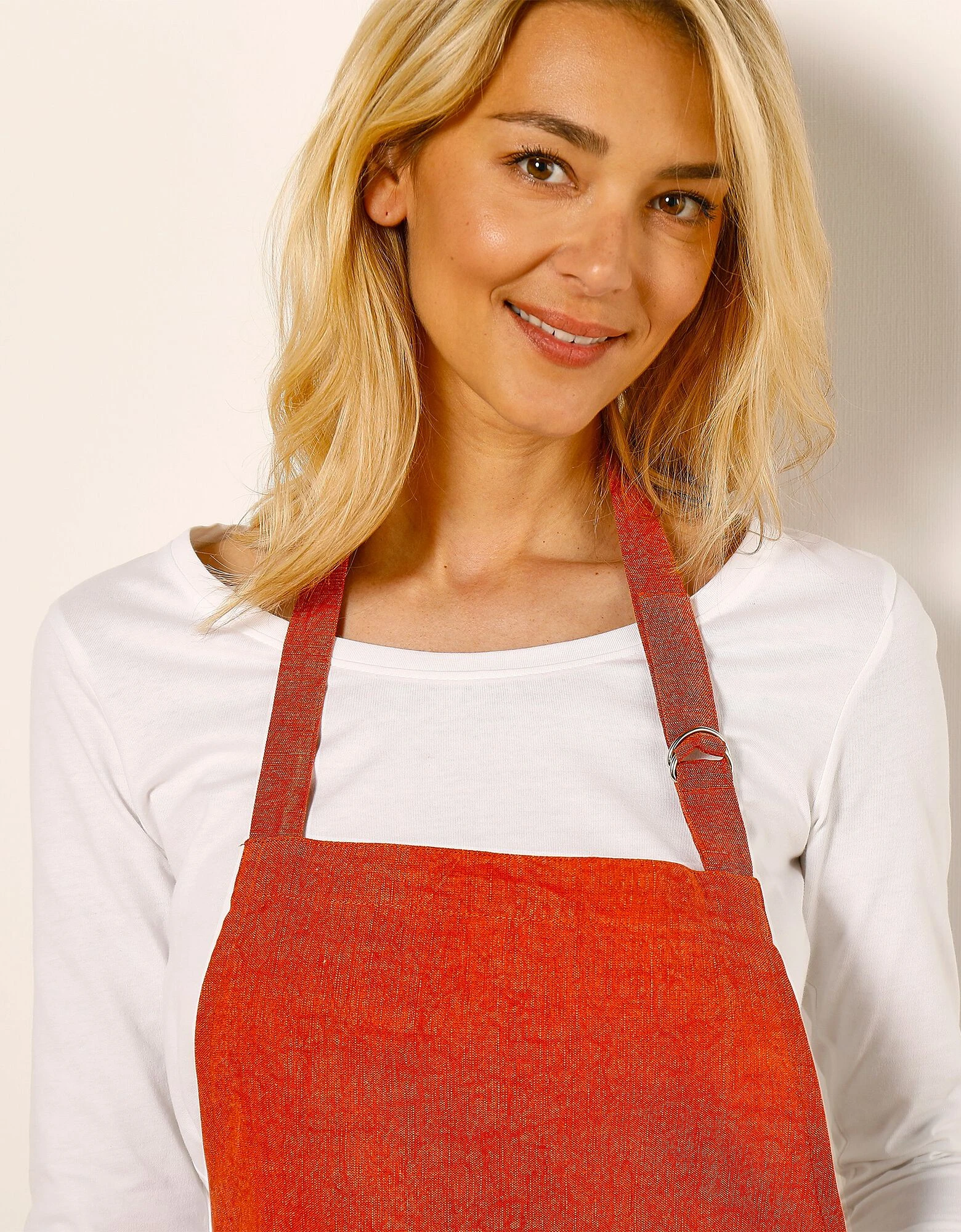 Blancheporte Tablier De Cuisine Uni Forme Bavette - Lin Coton – Image 2