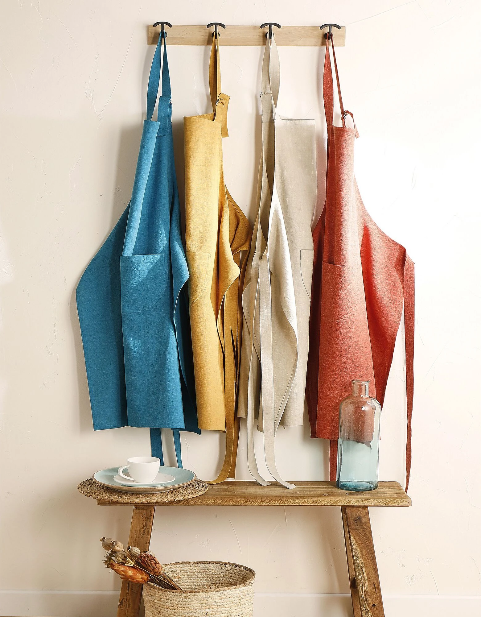 Blancheporte Tablier De Cuisine Uni Forme Bavette - Lin Coton – Image 7