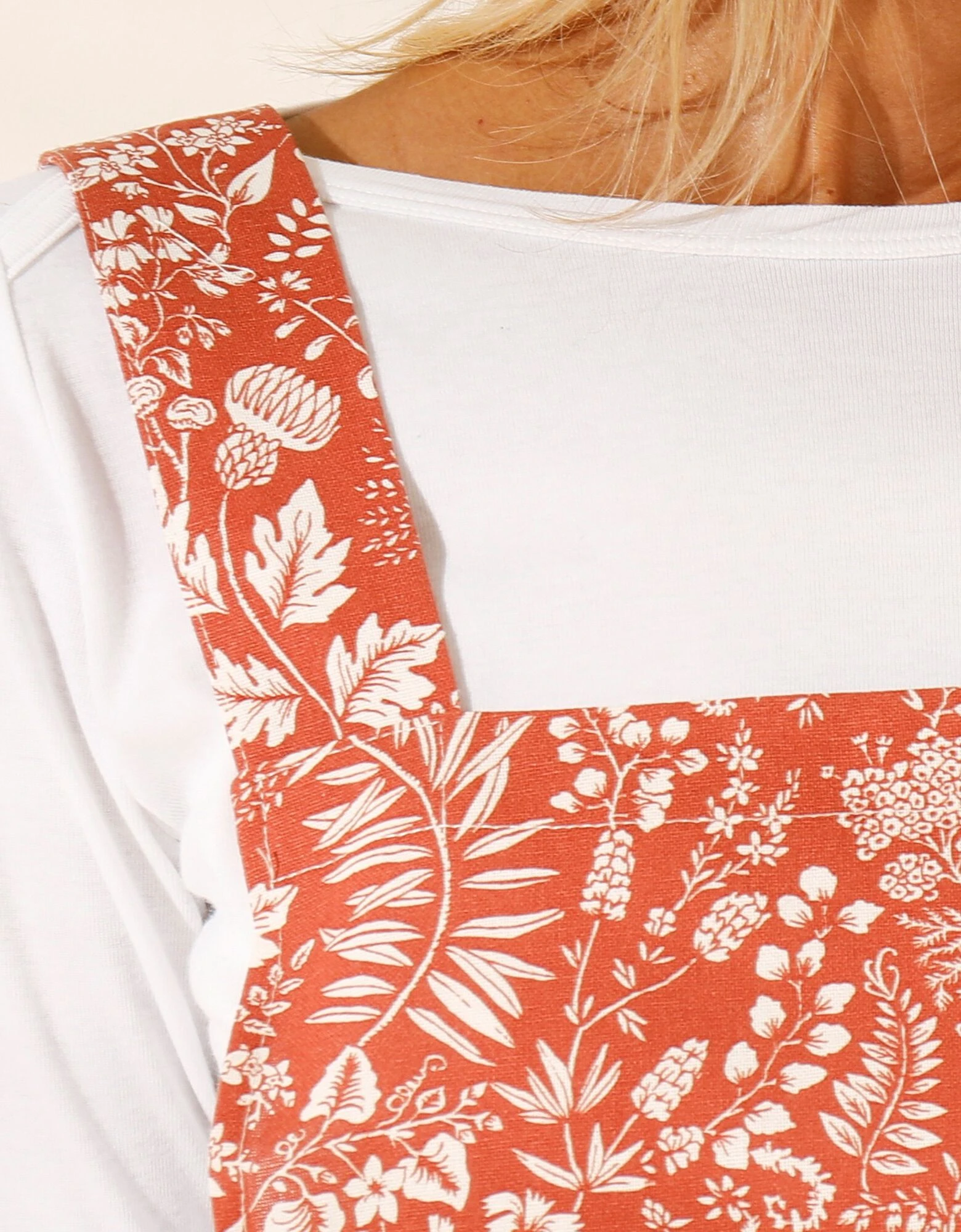 Blancheporte Tablier De Cuisine Japonais Coton Motif Floral - Collection Upcycling – Image 4